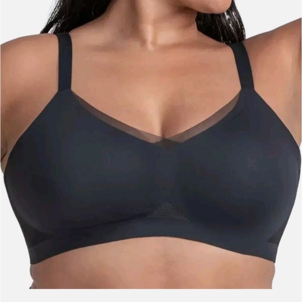 Honeylove Black Wire-Free CrossOver Bra Sz 38 B/C